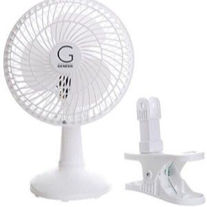Genesis 6-Inch Clip Convertible Table-Top & Clip Fan Two Quiet Speeds New In Box
